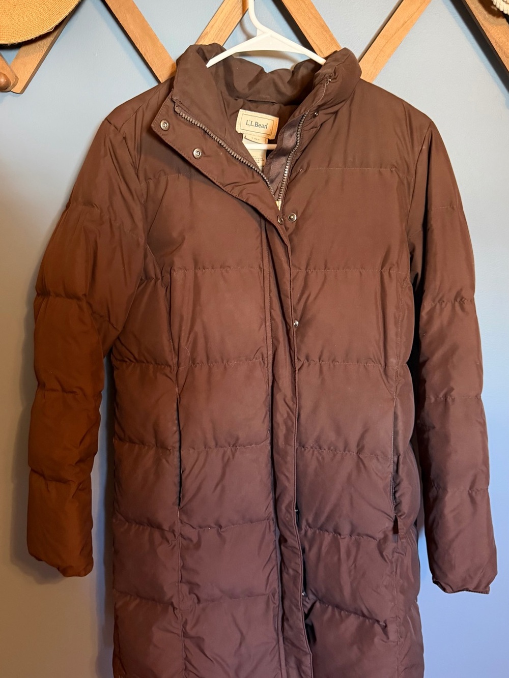 L.L. Bean Women's Long Brown Puffer Coat